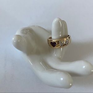 14k gold custom love etched ring amethyst size 8.5